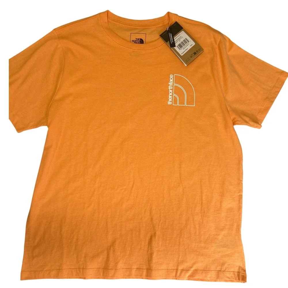 The North Face Womens Outline Tee Bright Cantaloupe Orange Logo Shirt XL NEW - Picture 6 of 10